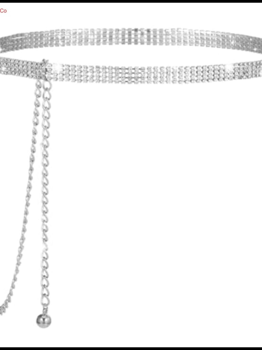 Rhinestone Chain Belt for Formal Dress Silver Diamond Waist Belt for Wedding